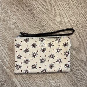 Coach Tan Wristlet with Floral Pattern